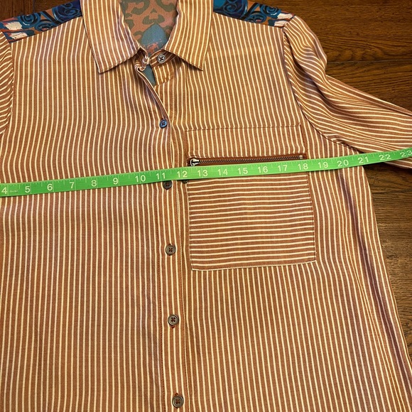 John Mark Striped/Abstract Mixed Print Long Sleeve Button Down Tunic Size M - Picture 8 of 8